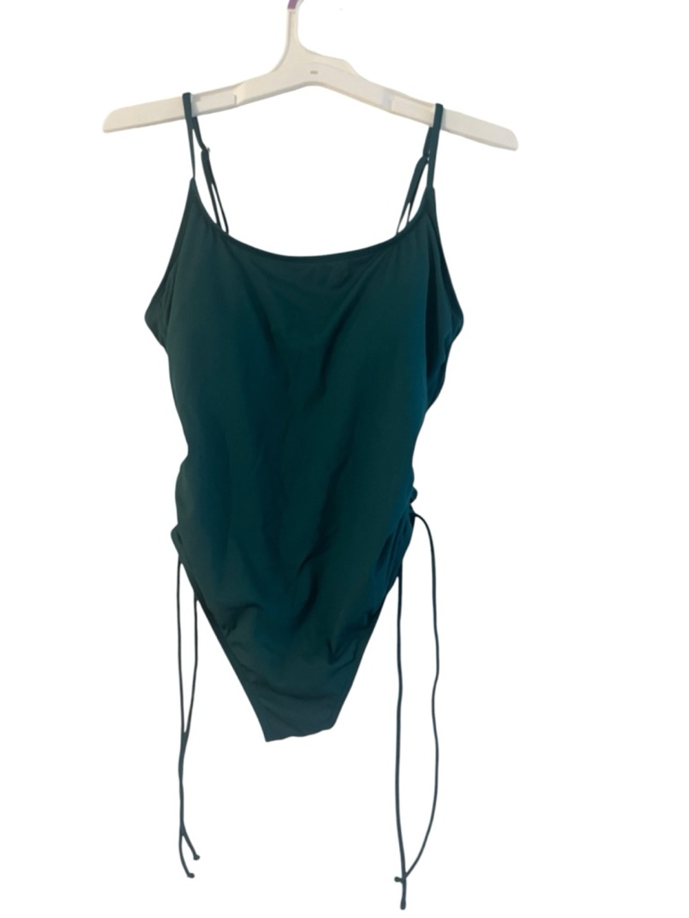 Shade & Shore Emerald Ribbed One-Piece Swimsuit - Picture 2 of 5